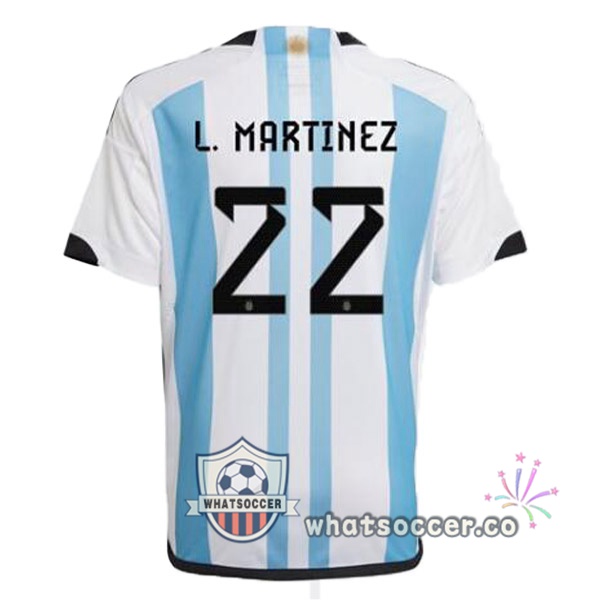 Argentina (L. MARTINEZ 22) Home Soccer Jerseys Blue White 2022-2023
