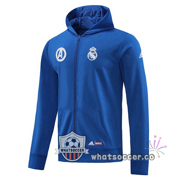 Real Madrid Hooded Jacket Blue 2022-2023