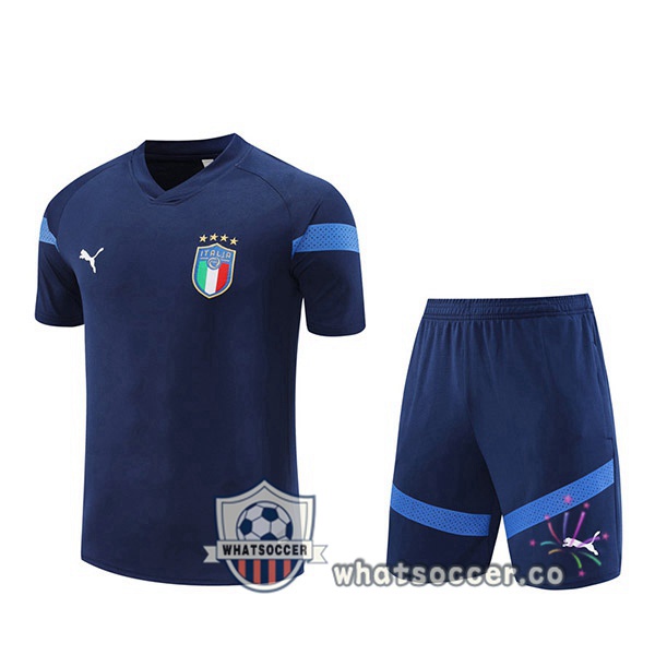 Italy Training T-Shirts+ Shorts Blue Royal 2022-2023
