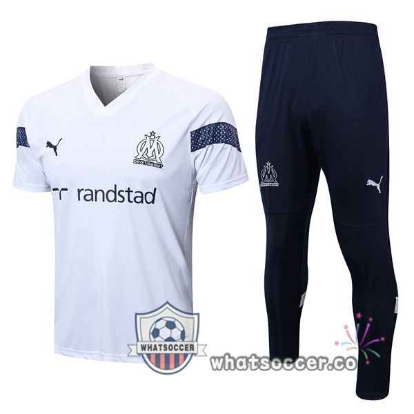 Olympique de Marseille Training T-Shirts+ Pants White 2022-2023