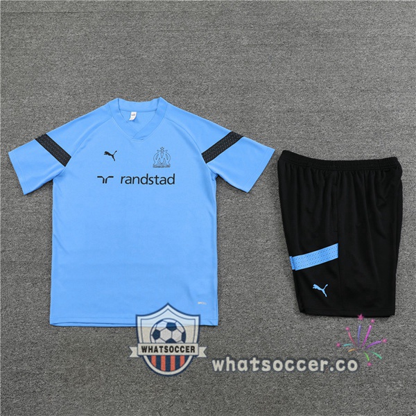 Olympique de Marseille Training T-Shirts+ Shorts Blue 2022-2023