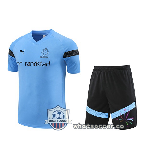 Olympique de Marseille Training T-Shirts+ Shorts Blue 2022-2023