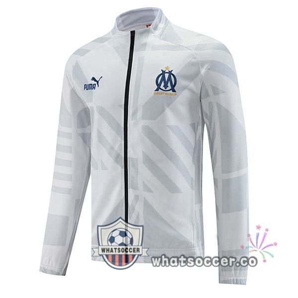 Olympique de Marseille Soccer Jacket White 2022-2023