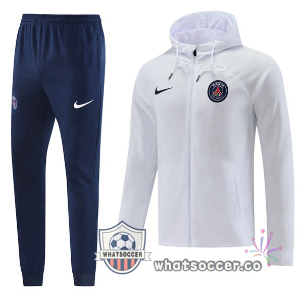 Paris PSG White Hooded Jacket 2022-2023
