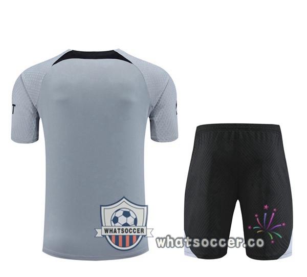 Paris PSG Training T-Shirts+ Shorts Gray 2022-2023