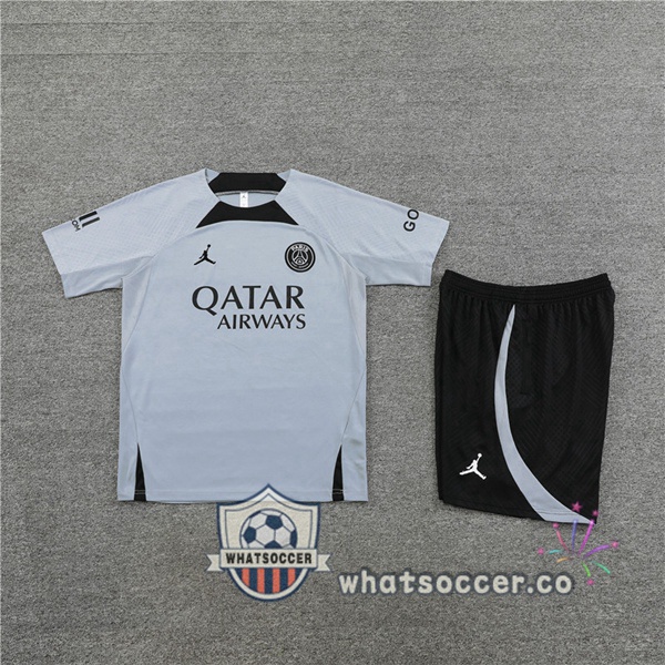 Paris PSG Training T-Shirts+ Shorts Gray 2022-2023