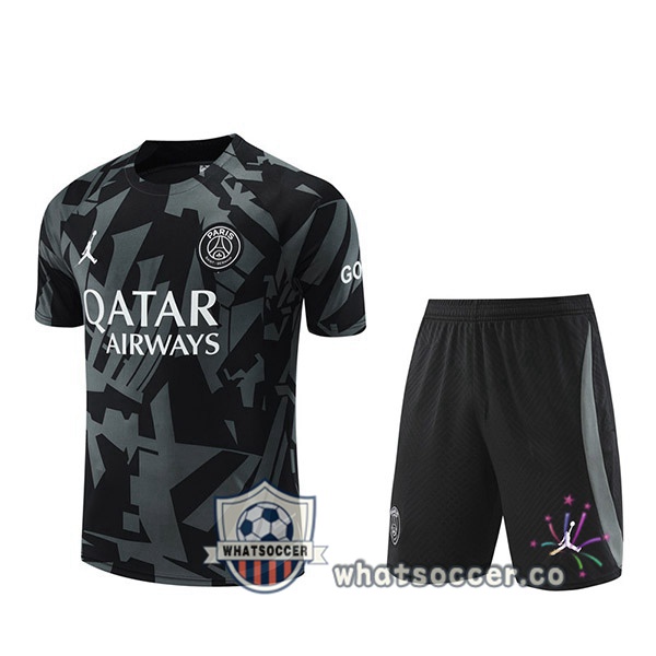 Paris PSG Training T-Shirts+ Shorts Black 2022-2023