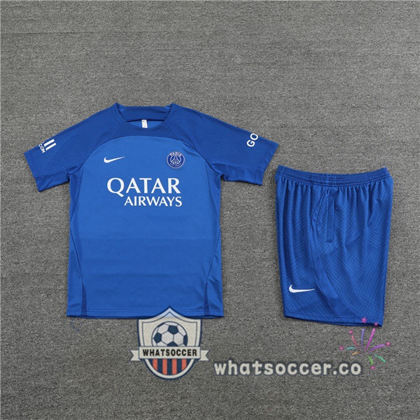Paris PSG Training T-Shirts+ Shorts Blue 2022-2023
