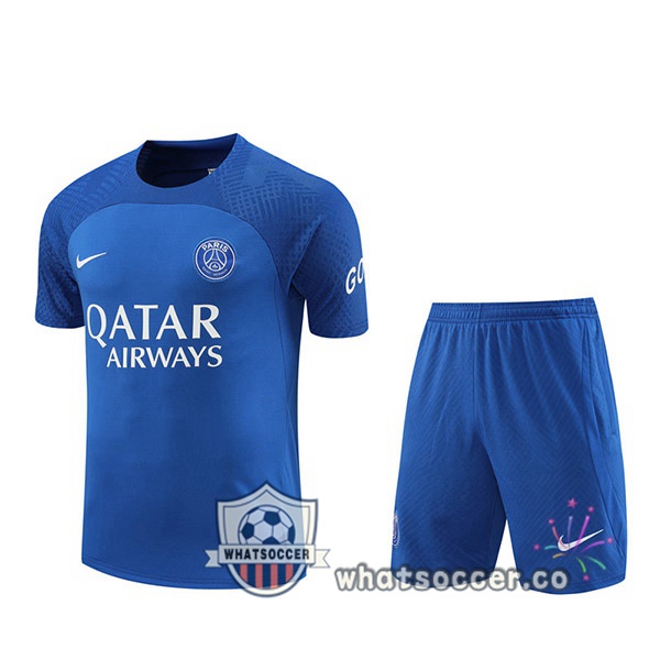 Paris PSG Training T-Shirts+ Shorts Blue 2022-2023
