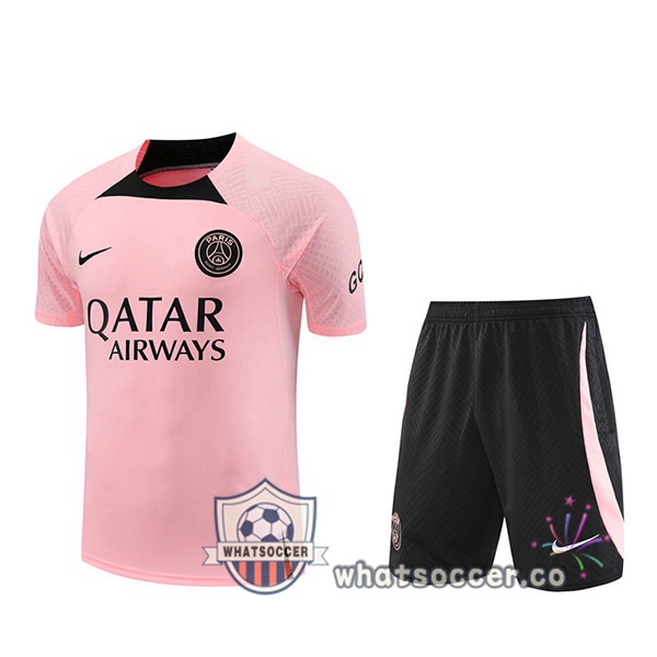 Paris PSG Training T-Shirts+ Shorts Rose 2022-2023