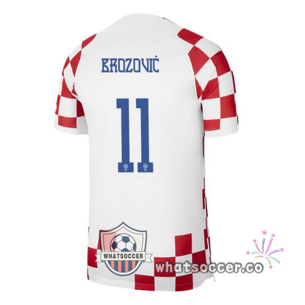 Croatia (BROZOVIĆ 11) Home Soccer Jerseys White Red 2022-2023