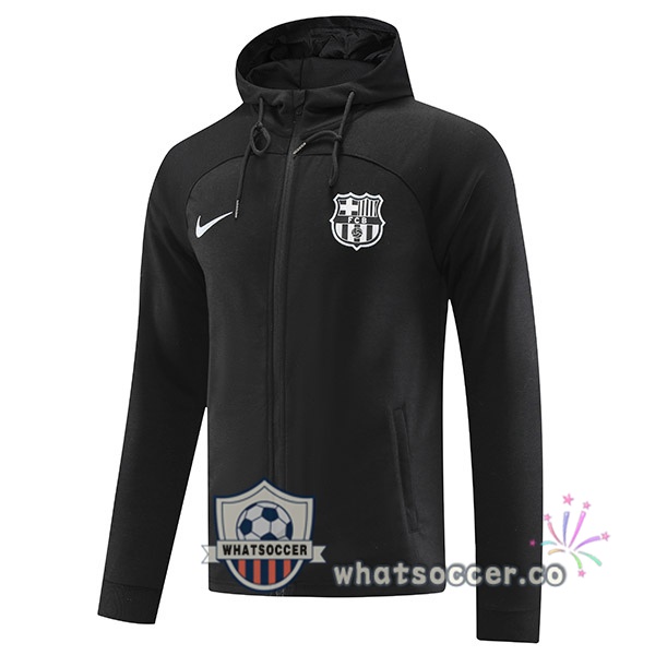 FC Barcelona Hooded Jacket Black 2022-2023