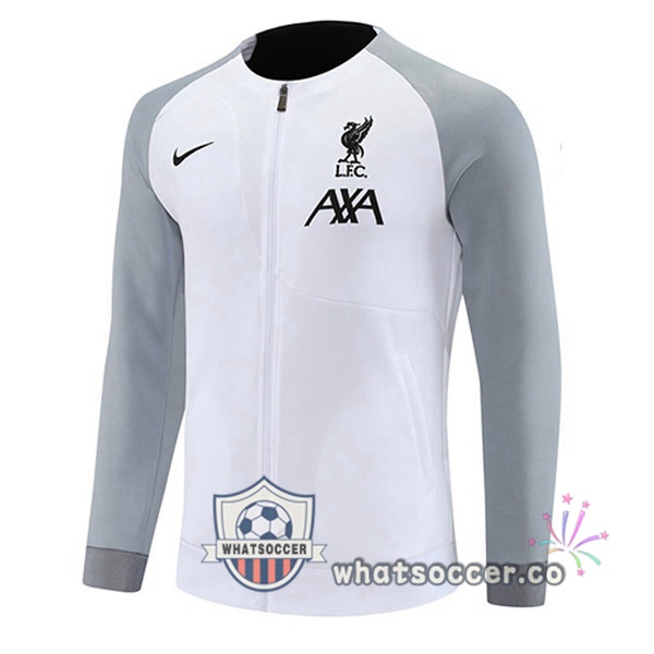 FC Liverpool Soccer Jacket White Gray 2022-2023