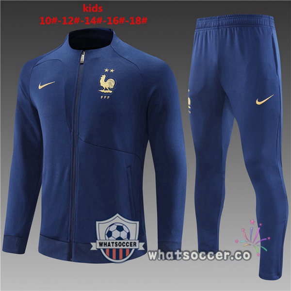 France Kids Blue Royal Training Jacket 2022-2023