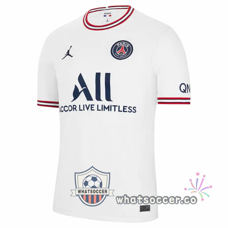 Jordan Paris PSG Fourth Soccer Jerseys White 2021-2022