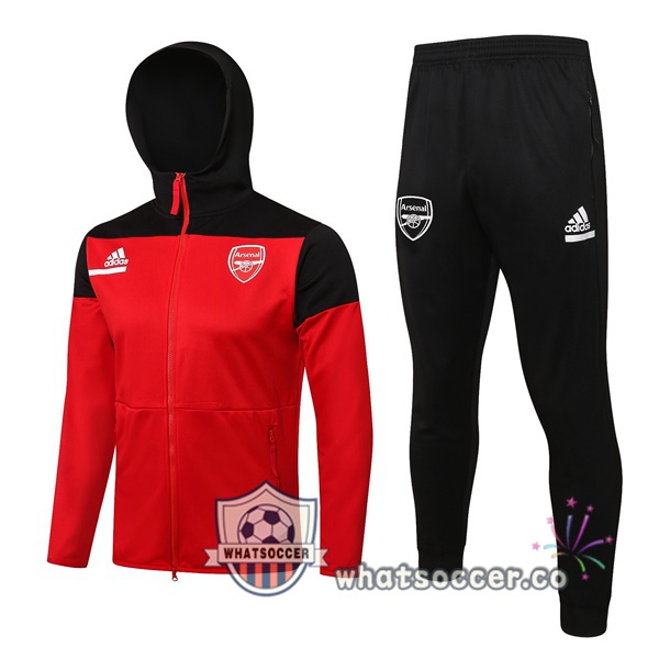 Arsenal Red Black Hooded Jacket 2021-2022
