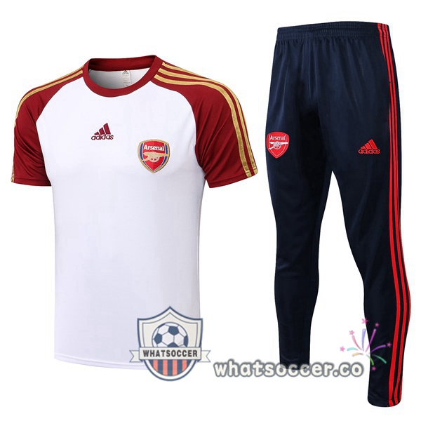 Arsenal Training T-Shirts + Pants Red White 2021-2022