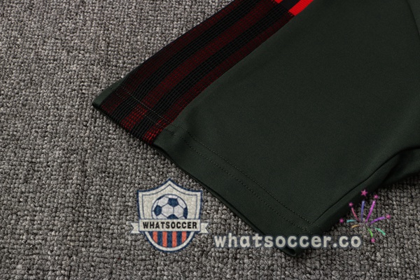 Manchester United Training T-Shirts + Pants Green Fonce 2021-2022