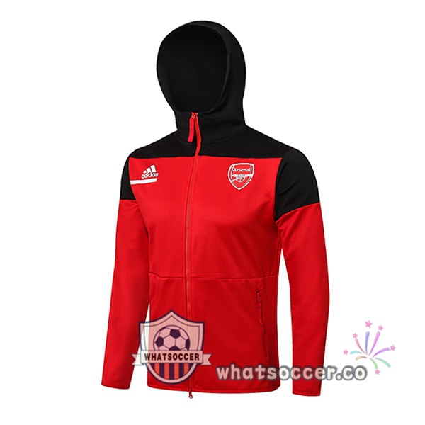 Arsenal Hooded Jacket Red Black 2021-2022