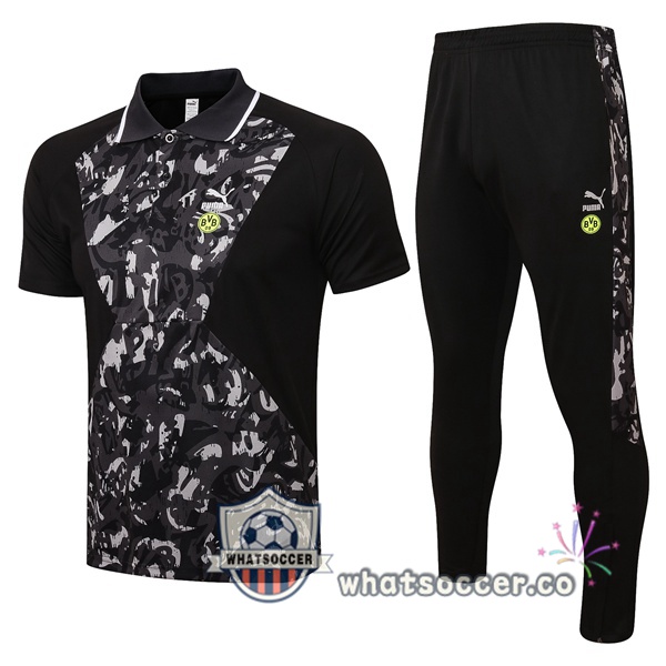 Training Polo Dortmund BVB + Pants Black 2021-2022