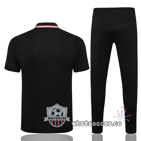 Training Polo AC Milan + Pants Black Red 2021-2022
