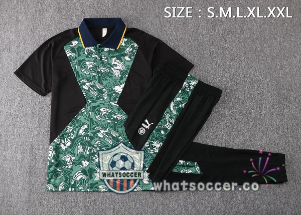 Training Polo Manchester City + Pants Green Black 2021-2022