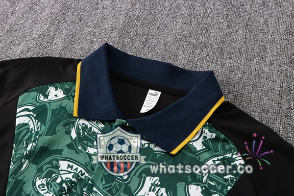 Training Polo Manchester City + Pants Green Black 2021-2022