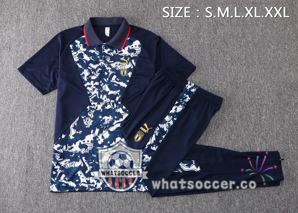 Training Polo Italy + Pants Blue Black 2021-2022