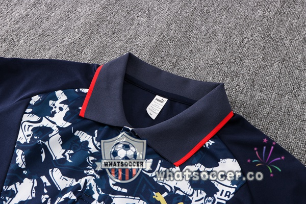 Training Polo Italy + Pants Blue Black 2021-2022