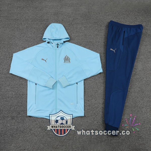 Marseille OM Blue Hooded Jacket 2021-2022