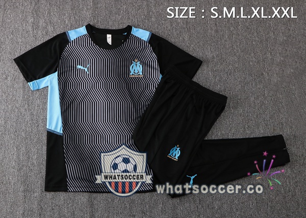 Marseille OM Training T-Shirts + Pants Black Blue 2021-2022