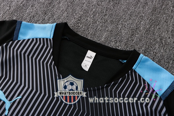 Marseille OM Training T-Shirts + Pants Black Blue 2021-2022