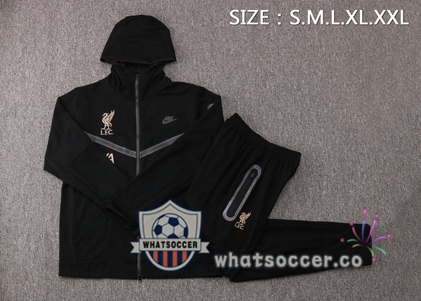 FC Liverpool Black Hooded Jacket 2021-2022