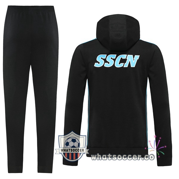 SSC Napoli Black Hooded Jacket 2021-2022