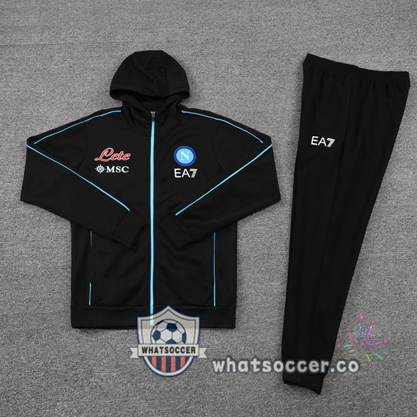 SSC Napoli Black Hooded Jacket 2021-2022