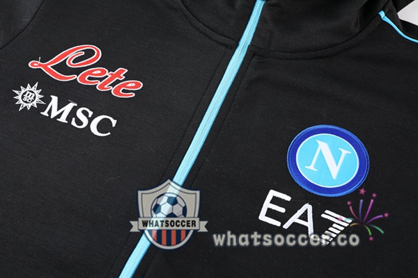 SSC Napoli Black Hooded Jacket 2021-2022