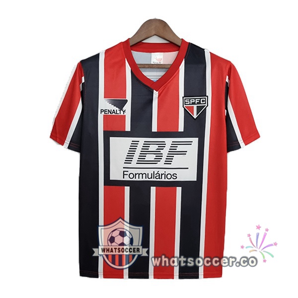1991 Sao Paulo FC Retro Away Jerseys Red Black