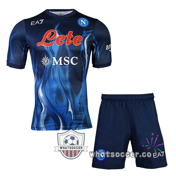 SSC Napoli Kids Third Soccer Jerseys Blue 2021-2022