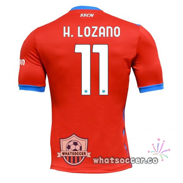 SSC Napoli (Lozano 11) Four Soccer Jerseysth Red 2021-2022