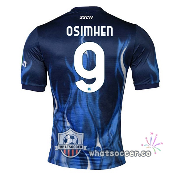 SSC Napoli (Osimhen 9) Third Soccer Jerseys Blue 2021-2022