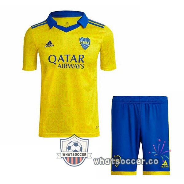 Boca Juniors Kids Third Soccer Jerseys Yellow 2022-2023