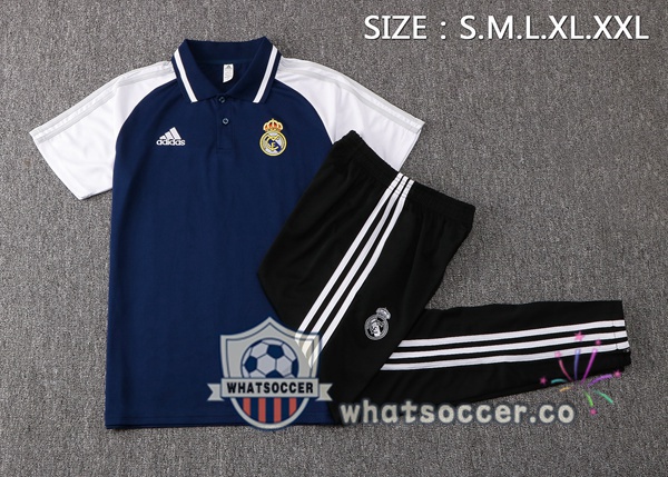 Training Polo Real Madrid + Pants Blue Royal 2021-2022