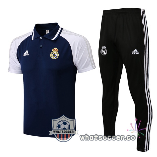 Training Polo Real Madrid + Pants Blue Royal 2021-2022
