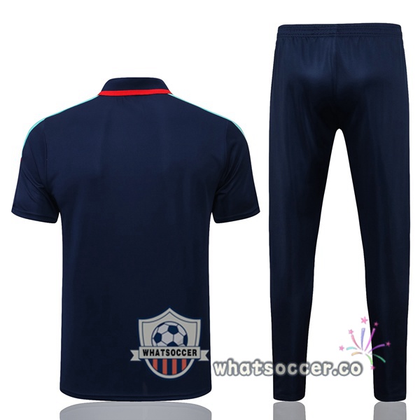 Training Polo Arsenal + Pants Blue Royal 2021-2022