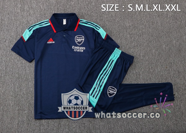 Training Polo Arsenal + Pants Blue Royal 2021-2022