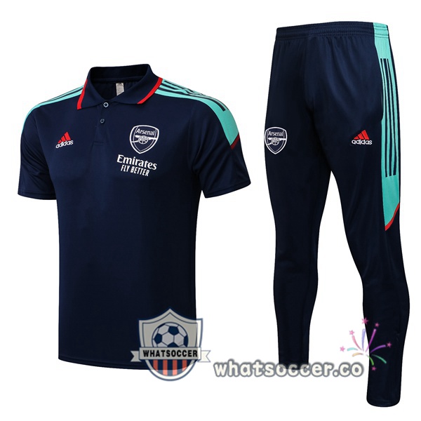 Training Polo Arsenal + Pants Blue Royal 2021-2022