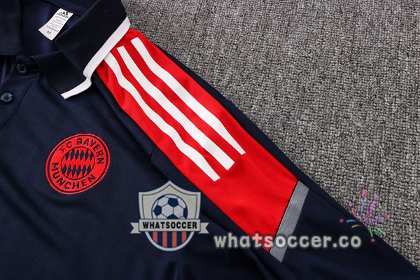 Training Polo Bayern Munich + Pants Blue Royal 2021-2022