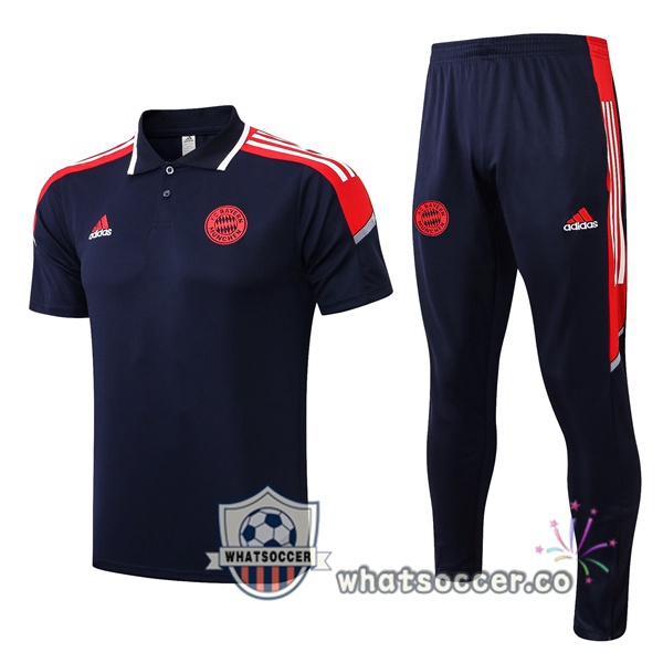Training Polo Bayern Munich + Pants Blue Royal 2021-2022