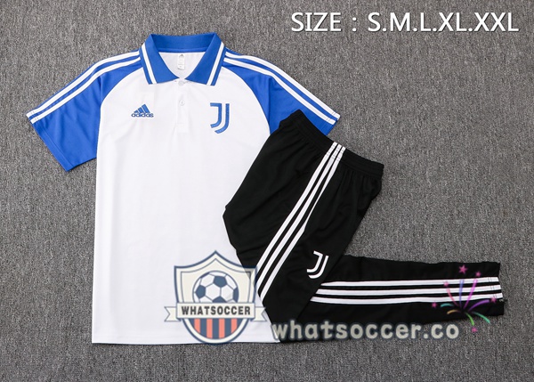 Training Polo Juventus + Pants White Blue 2021-2022