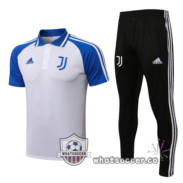 Training Polo Juventus + Pants White Blue 2021-2022